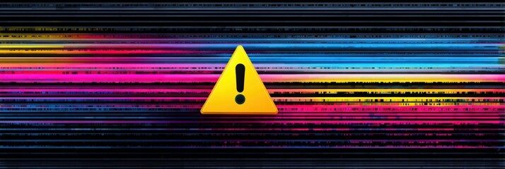 Aufkleber - Warning Popups Fill a Hacked Desktop With Vibrant Colors and Empty Upper Zone in a Digital Security Breach
