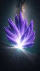 Wall Mural - Cosmic purple flower opening