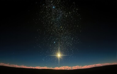 Wall Mural - Cosmic sunrise over a planet