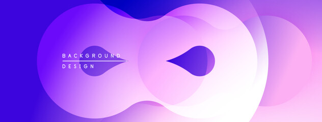 Poster - Abstract purple background. Overlapping shapes create flowing design. Gradient colors suggest depth, modern aesthetic.