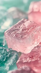 Aufkleber - digital technology pink and green ice illustration poster background