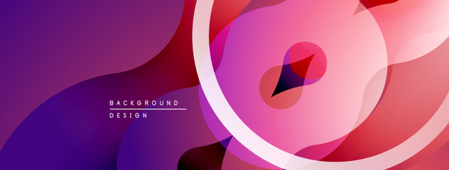 Poster - Abstract gradient background. Overlapping shapes create dynamic visual effect. Purple, pink hues dominate composition. Modern design element.