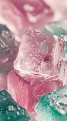 Aufkleber - digital technology pink and green ice illustration poster background