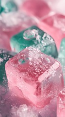Aufkleber - digital technology pink and green ice illustration poster background