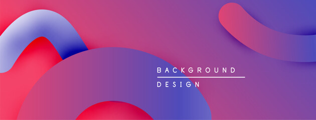 Poster - Abstract fluid shapes, vibrant colors, purple hues dominate design. Modern aesthetic, smooth gradients create dynamic composition.