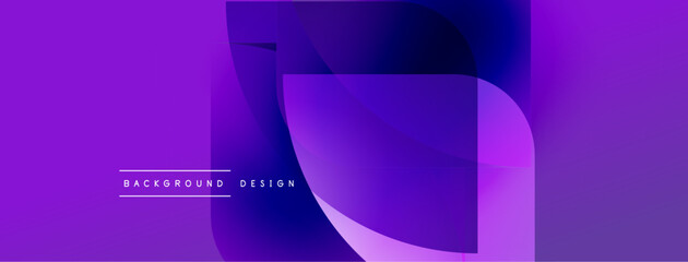 Poster - Abstract purple design. Overlapping shapes create dynamic visual effect. Modern, fluid gradients suggest movement, depth.