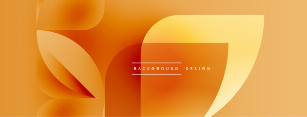 Aufkleber - Abstract orange design. Smooth shapes overlap, creating dynamic visual flow. Modern aesthetic, suitable for backgrounds, presentations.