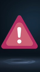 Poster - Warning sign in a triangular shape with an exclamation mark, designed in a modern style, set against a dark background, conveying caution and alertness in visual communication