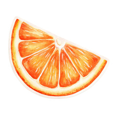 Aufkleber - Vibrant Watercolor Illustration of a Juicy Orange Slice on a Clean Background