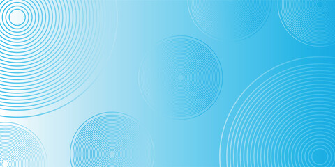 Poster - vector minimalist banner background, pastel colorful, blue and white gradations. Circle effect style geometric abstract for banner and cover