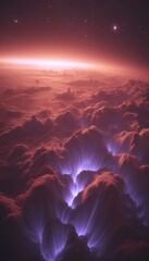 Wall Mural - Crimson alien landscape