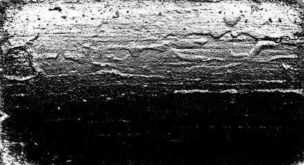 Poster - A black and white photo of a rocky shoreline with a dark sky
