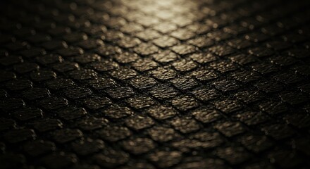 Aufkleber - A close up of a dark surface with a pattern of squares