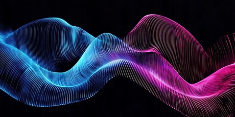 Poster - 
3D blue pink techno abstract background overlap layer on dark with glowing lines shape decoration. Modern graphic design element, future style concept for web banner. Abstract futuristic background
