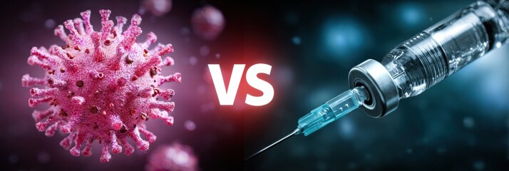 Poster - Comparison Chart Illustrating the Differences Between Vaccines and Viruses in a Colorful Infographic Format