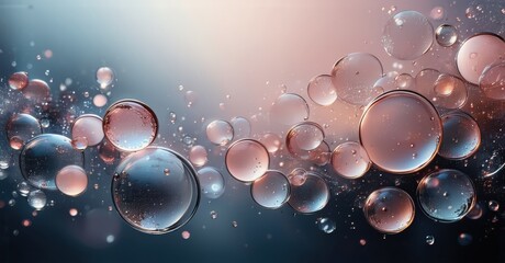 Aufkleber - Abstract fluid dynamics. Colorful bubbles mix, creating soft gradients. Light reflects, forming interesting shapes. Viscous liquid textures dominate composition.