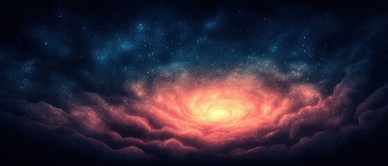 Wall Mural - Cosmic clouds swirl around a vibrant nebula