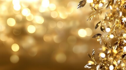 Poster - Defocused circular light spots in soft white and amber tones, evoking elegance and calm