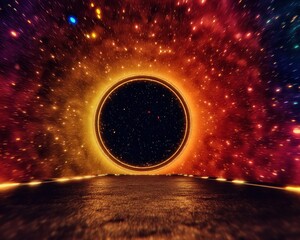 Wall Mural - Cosmic portal in vibrant nebula