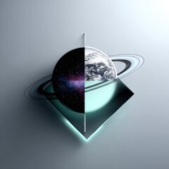 Wall Mural - Cosmic sphere in geometric frame