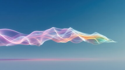 Wall Mural - abstract pastel wave flowing on black background