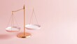 © cychAiStudio   - Elegant justice scales on pink background symbolizing legal balance
