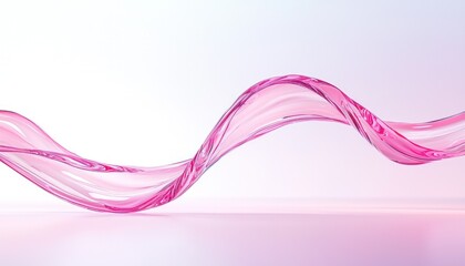 Wall Mural - abstract pink liquid elements flowing above smooth surface