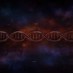 dna strand in cosmic space
