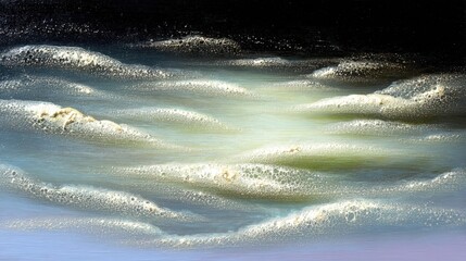 Wall Mural - abstract soot gray and warm pearl water wave painting