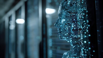Poster - Data scientist working with advanced algorithms and statistical models to analyze large data sets.