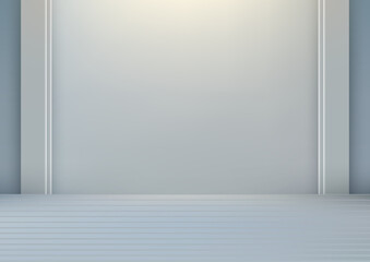 Poster - minimalist empty room light grey smooth wall modern clean space simple interior design neutral background