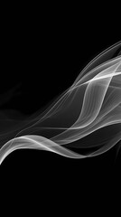 Wall Mural - digital technology black and white smoke curve illustration poster background