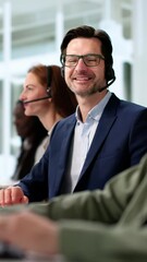 Fototapete - Customer Care Center Support Team