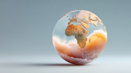 Poster - Modern Hd Earth Globe Model with Detailed Topography and Continental Outlines Floating in for Educational and Global Awareness Presentations