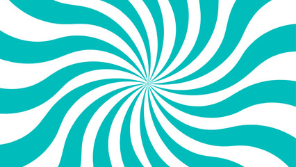 Poster - Abstract Geometric Teal diagonal radial summer sunshine explosion energy with sunlight sunrise sunbeam and sunburst. Spiral radial striped backdrop design. Suitable for comic designs, invitations.