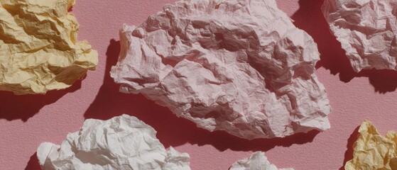 Aufkleber - Abstract Crumpled Paper Texture on Pink Background for Creative Stationery and Digital Design in Modern Sustainable Business and Communication Trends