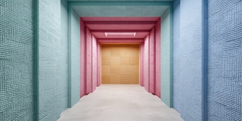 Aufkleber - Modern Acoustic Test Chamber with Colorful Textured Foam Panels for Sound Isolation in Advanced Engineering and Scientific Measurement Facilities