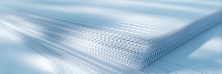 Aufkleber - Transparent Horizontal Lined Paper Sheets Stacked with Clean White Texture for Educational and Business Marketing - Modern Office and Documentation Trend
