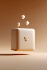 Leinwandbilder - Secure digital voting concept with encrypted ballot box and floating holographic shields on tech surface, symbolizing blockchain election integrity and online privacy
