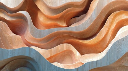 Leinwandbilder - Flowing Earth Tones Create Serene Abstract Landscape
