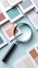 Aufkleber - Precision Print Quality Control with Magnifying Loupe and Calibration Charts for Commercial Printing and Modern Technical Verification Processes