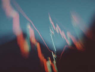 Poster - Abstract Digital Stock Market Chart with Data Visualization Points and Grid Lines Representing Algorithmic Trading and Market Forecasting Trends