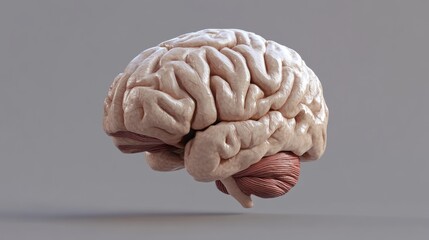 Poster - Futuristic digital 3d projection of a human brain model with glowing neural connections and sci-fi wireframe design in a high-tech virtual environment for artificial intelligence, innovation, and medi