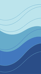 Poster - Abstract blue wave design featuring gradient shades with transparent background