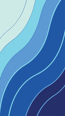 Poster - Abstract blue wave pattern with gradual color transitions on a white background