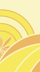 Poster - Abstract floral geometric design with yellows and oranges on a transparent background