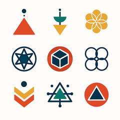 Poster - Geometric shapes and patterns in a minimalist design create an abstract composition