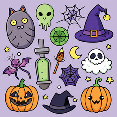 spooky halloween party invitation design with creepy graphics