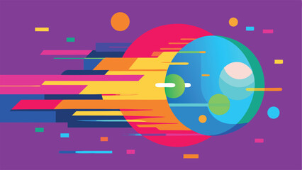 Poster - Abstract geometric composition of colorful shapes suitable for various design projects