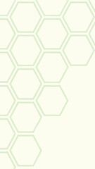 Poster - Abstract geometric hexagon pattern design with light green outlines on white background